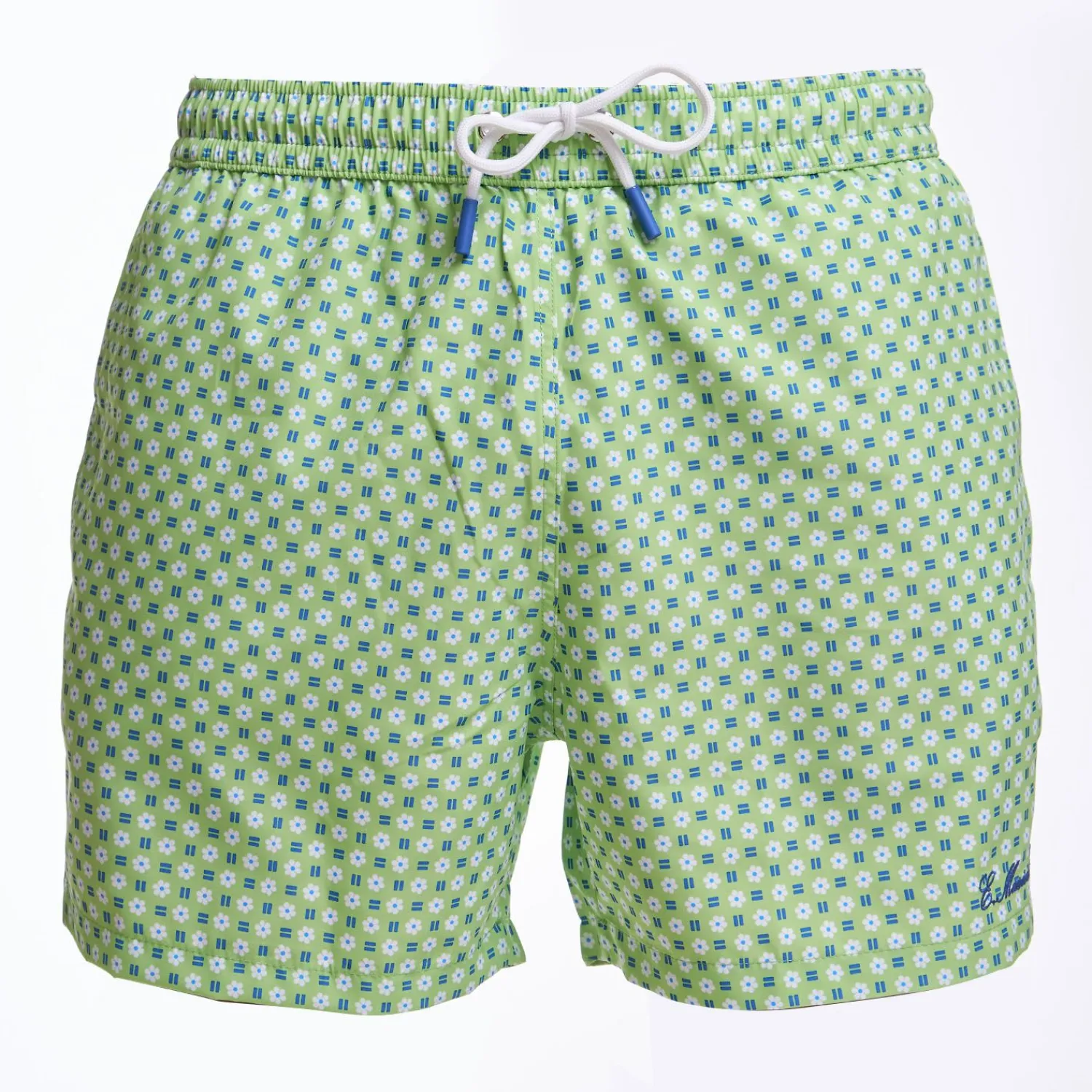 Light Green Swim Short - Small Flower Pattern>E.Marinella Shop