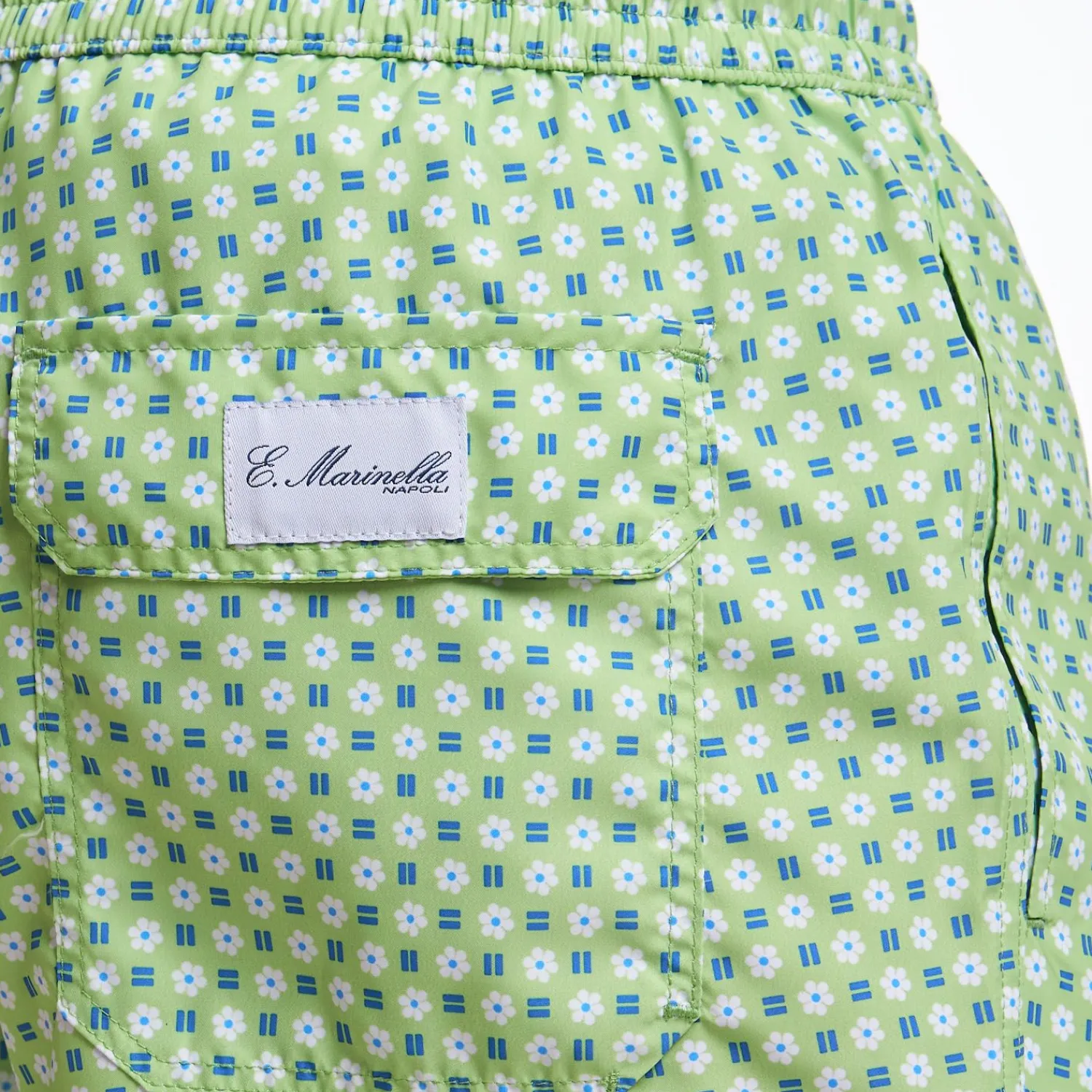 Light Green Swim Short - Small Flower Pattern>E.Marinella Shop