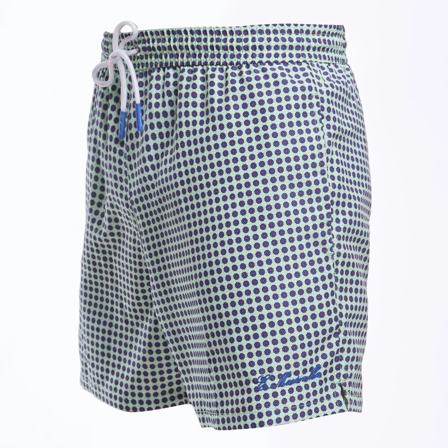 Light Green Swim Short - Small Flower Pattern>E.Marinella Discount