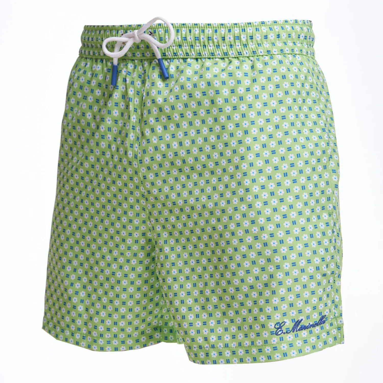 Light Green Swim Short - Small Flower Pattern>E.Marinella Shop