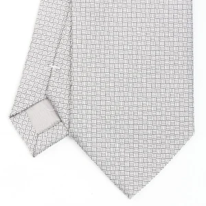 Light Grey Ceremonial Jacquard Silk Tie - Small Geometric Pattern>E.Marinella Hot
