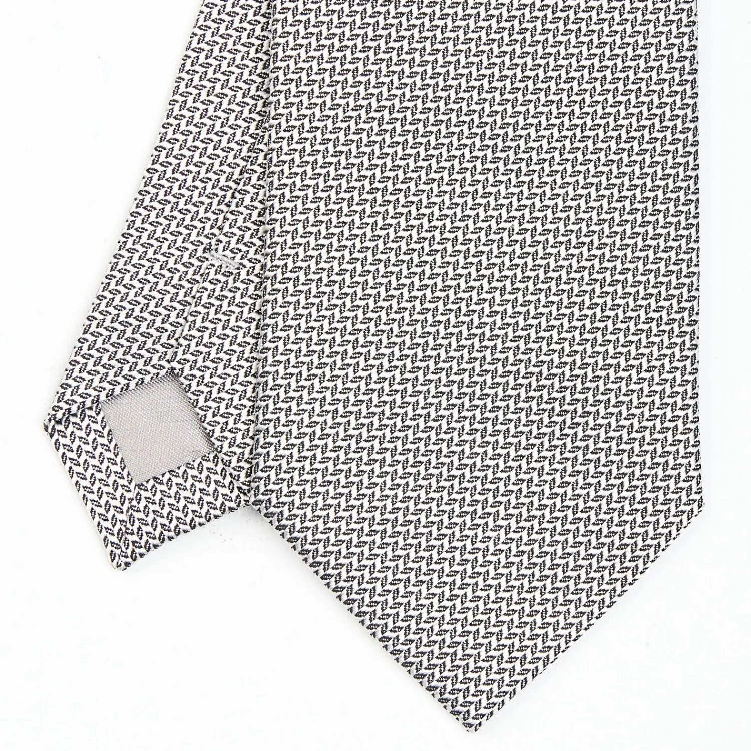 Light Grey Ceremonial Jacquard Silk Tie - Small Geometric Pattern>E.Marinella Hot