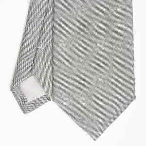 Light Grey Ceremonial Jacquard Silk Tie - Small Geometric Pattern>E.Marinella Shop