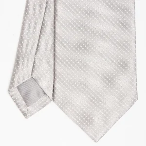 Light Grey Ceremonial Jacquard Silk Tie - Small Polka Dot Pattern>E.Marinella Online