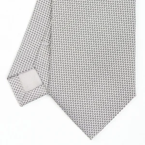 Light Grey Ceremonial Jacquard Silk Tie - Small Geometric Pattern>E.Marinella Hot
