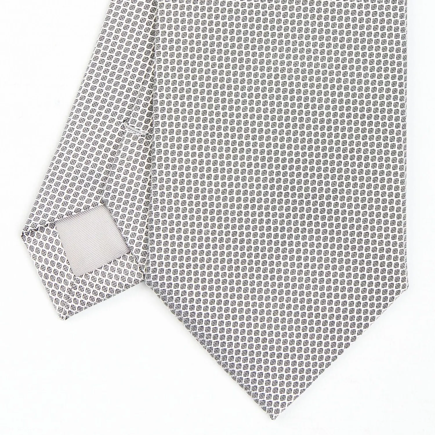 Light Grey Ceremonial Jacquard Silk Tie - Small Geometric Pattern>E.Marinella Hot