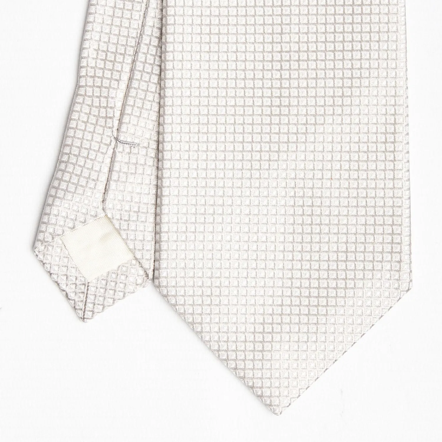 Light Grey Ceremonial Jacquard Silk Tie>E.Marinella Store