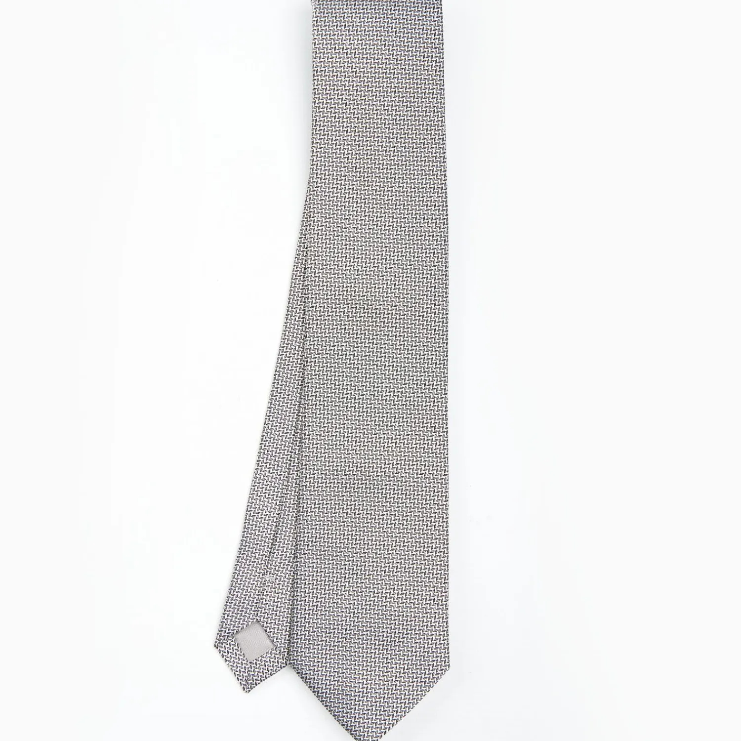 Light Grey Ceremonial Jacquard Silk Tie - Small Geometric Pattern>E.Marinella Hot