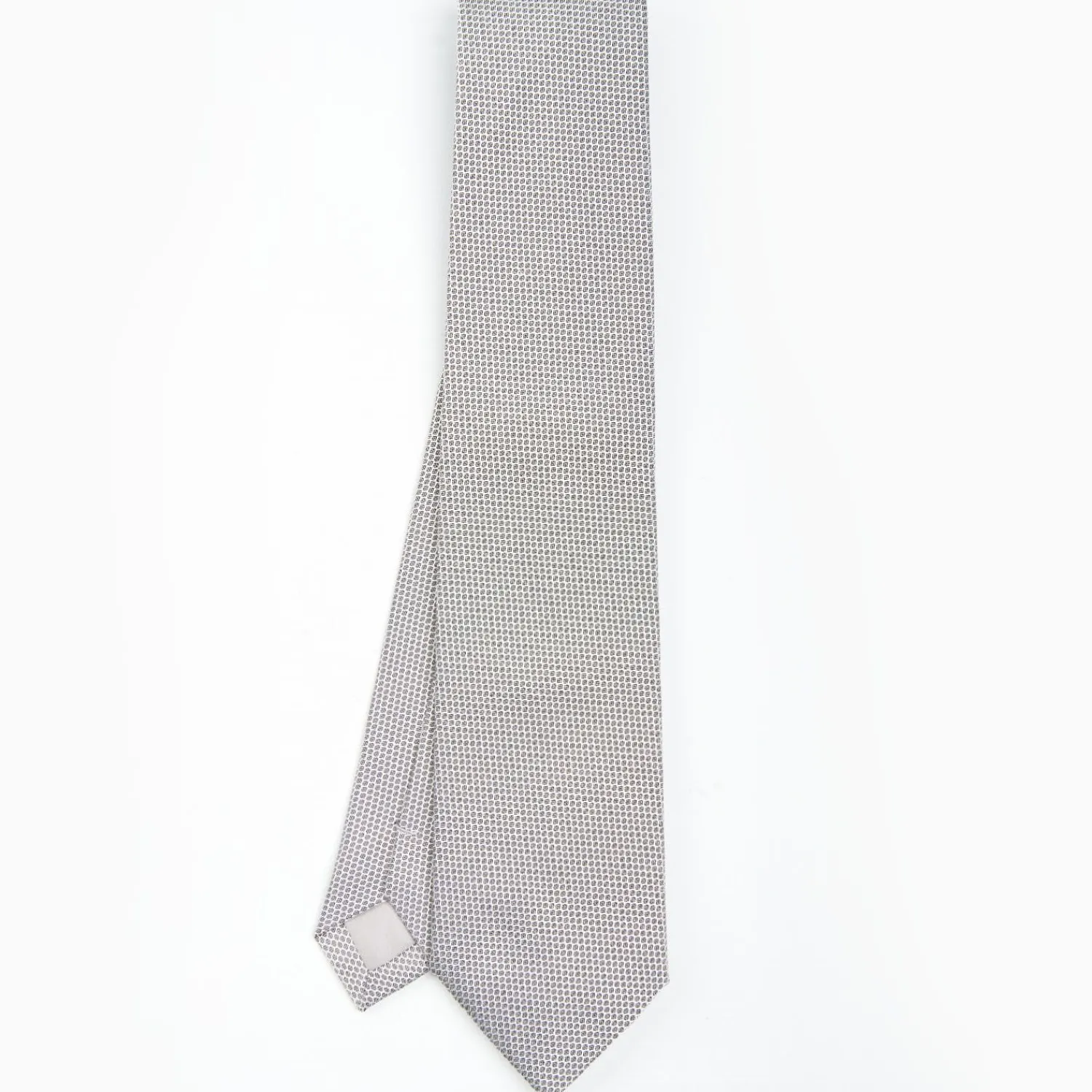 Light Grey Ceremonial Jacquard Silk Tie - Small Geometric Pattern>E.Marinella Hot