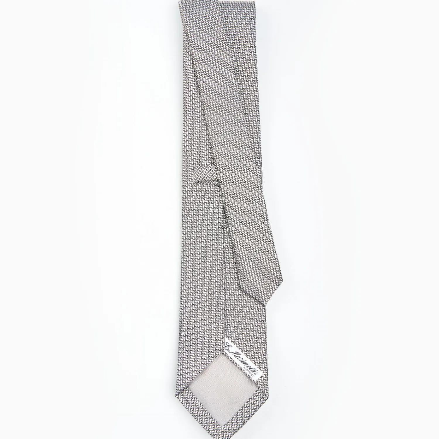 Light Grey Ceremonial Jacquard Silk Tie - Small Geometric Pattern>E.Marinella Hot
