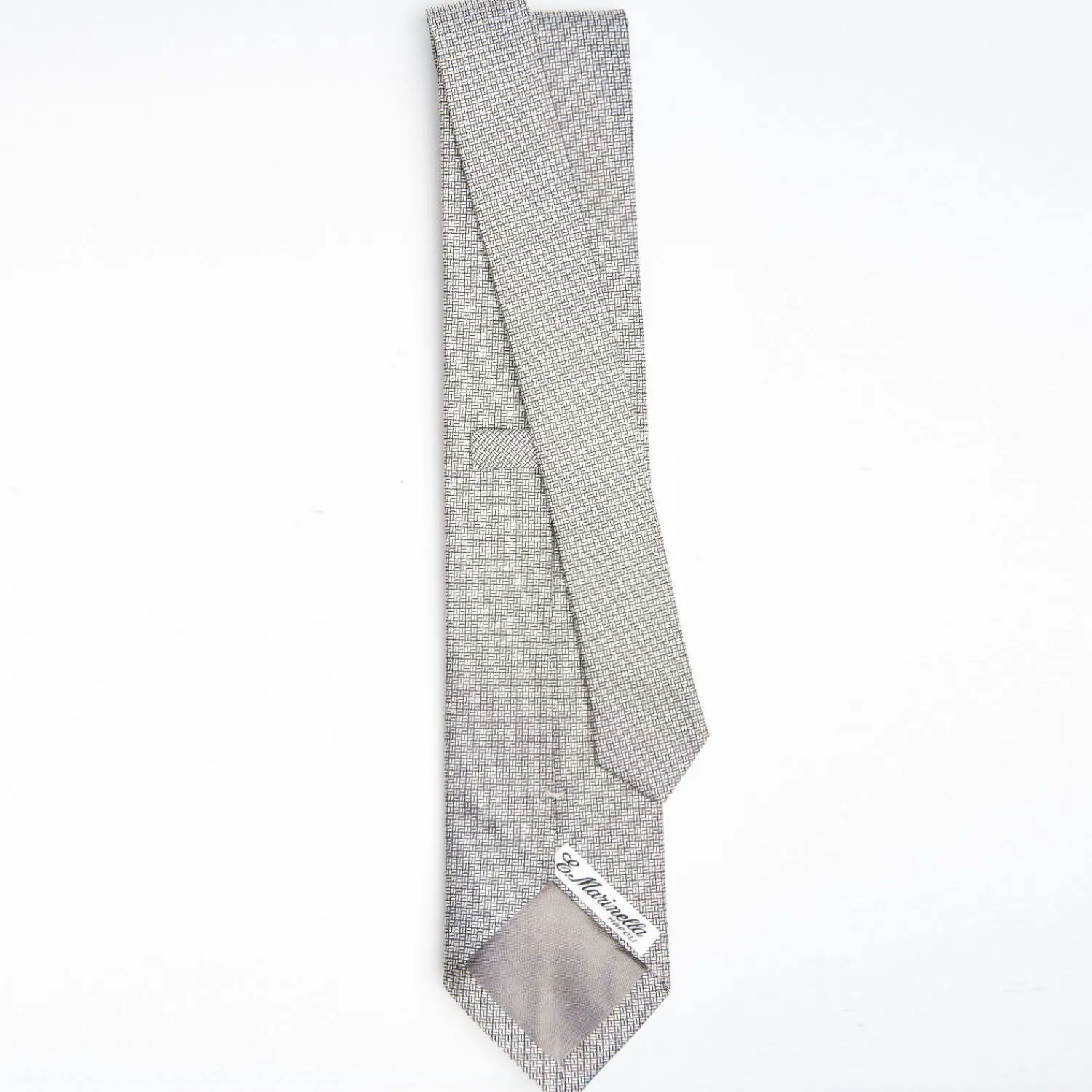 Light Grey Ceremonial Jacquard Silk Tie - Small Geometric Pattern>E.Marinella Best