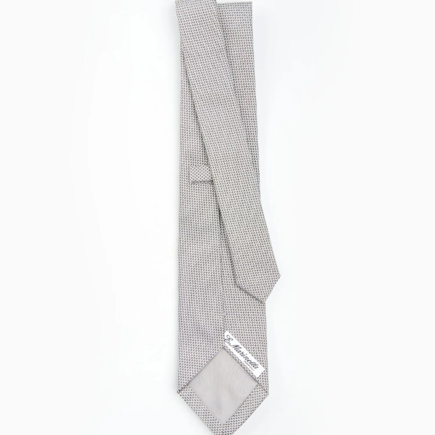 Light Grey Ceremonial Jacquard Silk Tie - Small Geometric Pattern>E.Marinella Hot