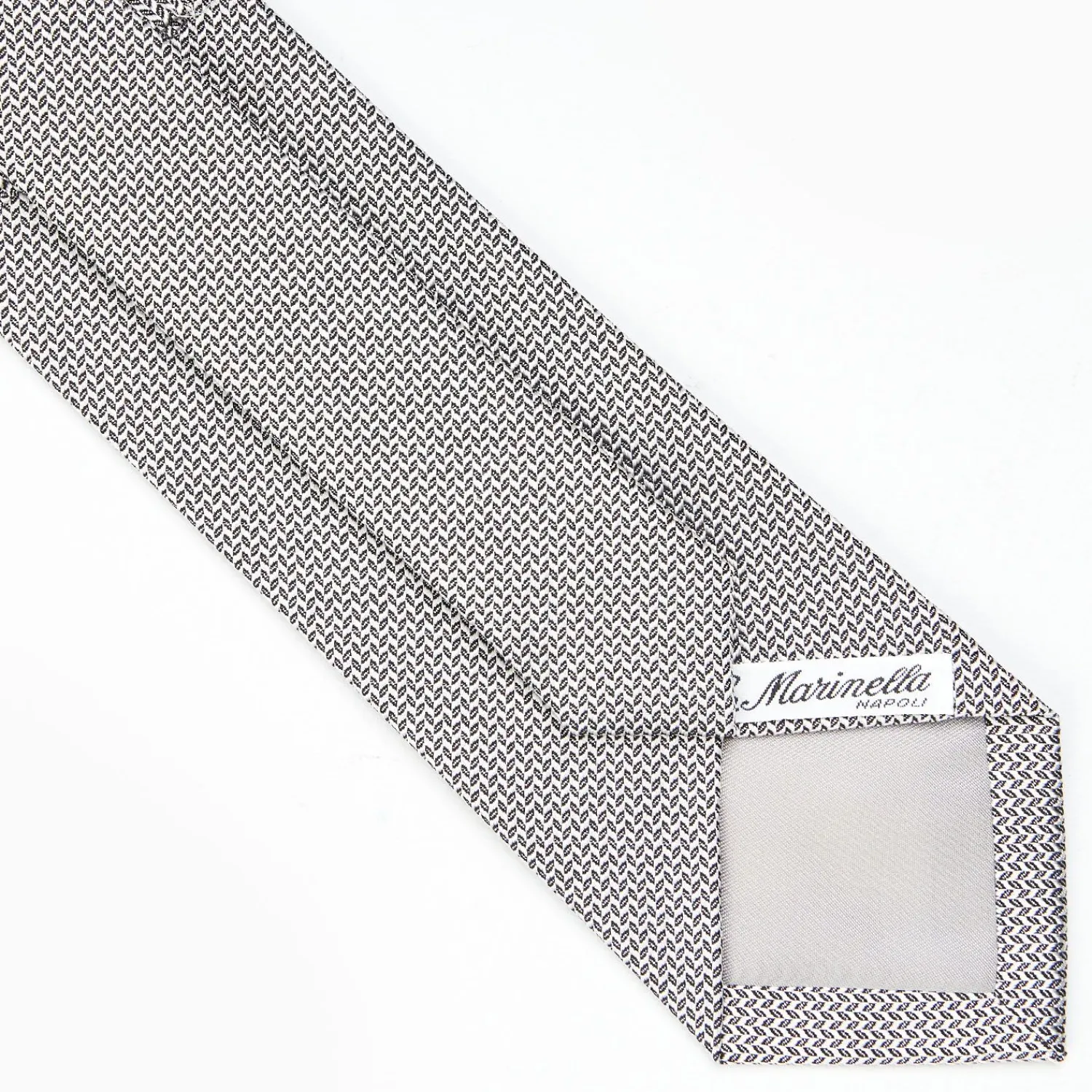 Light Grey Ceremonial Jacquard Silk Tie - Small Geometric Pattern>E.Marinella Hot