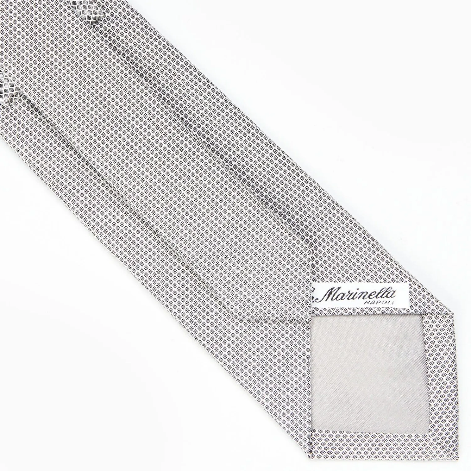 Light Grey Ceremonial Jacquard Silk Tie - Small Geometric Pattern>E.Marinella Hot