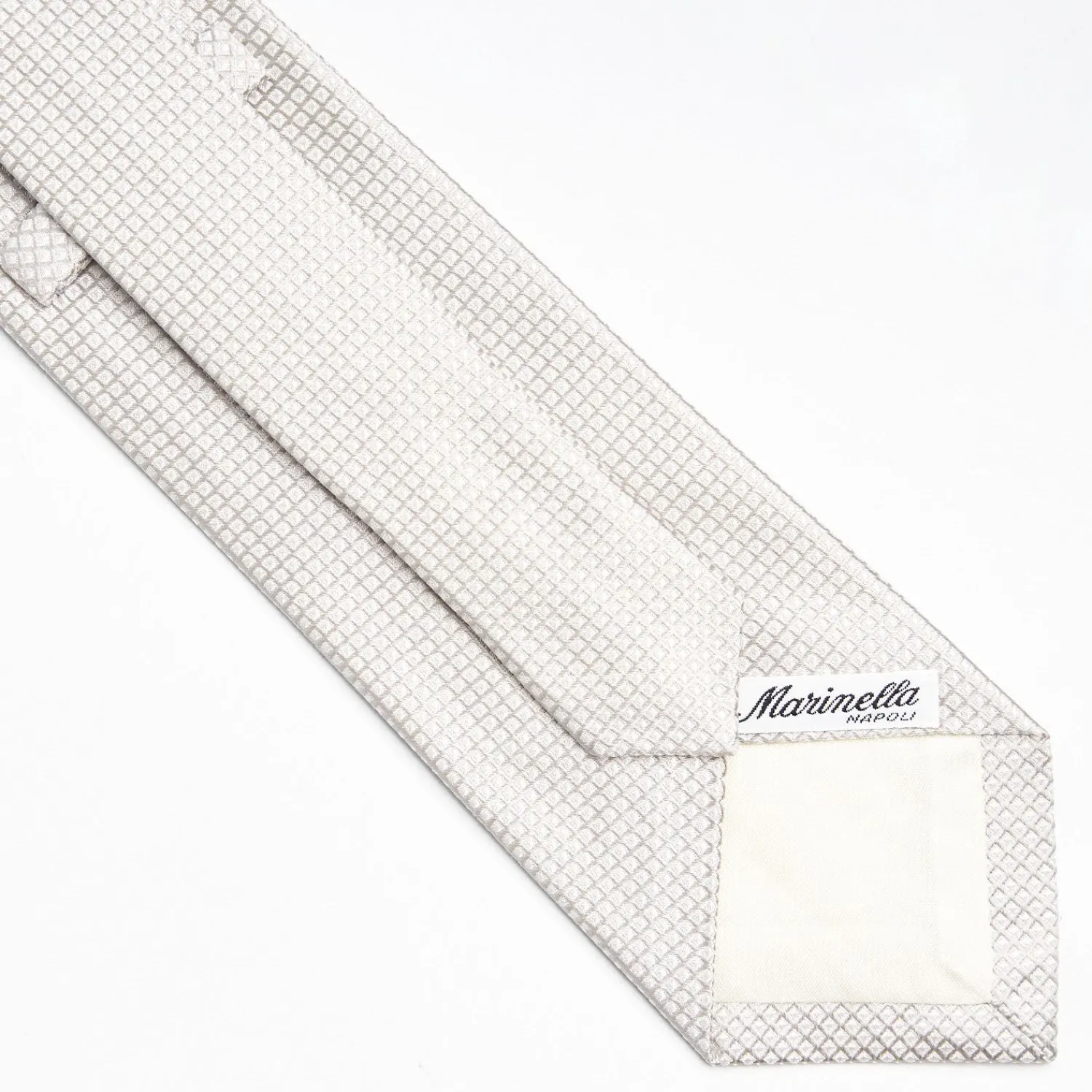 Light Grey Ceremonial Jacquard Silk Tie>E.Marinella Store