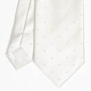 Light Grey Cerimonial Silk Satin Tie Polka Dot Pattern>E.Marinella New
