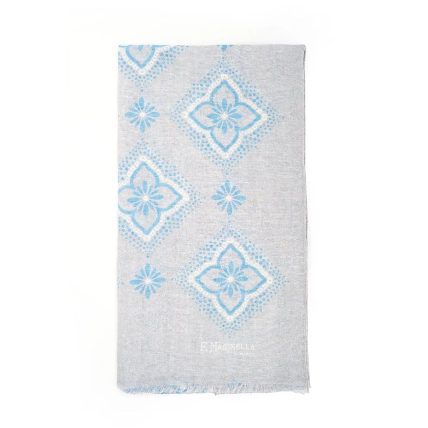 Light Grey Cotton And Linen Scarf>E.Marinella Shop