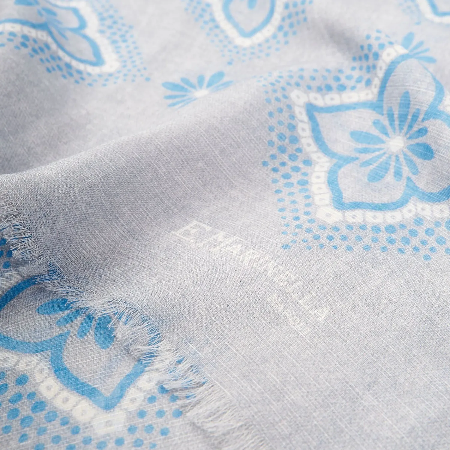 Light Grey Cotton And Linen Scarf>E.Marinella Shop