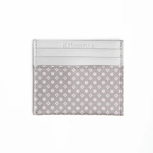 Light Grey Leather And Silk Credit Card Holder - 5 Compartments>E.Marinella Shop