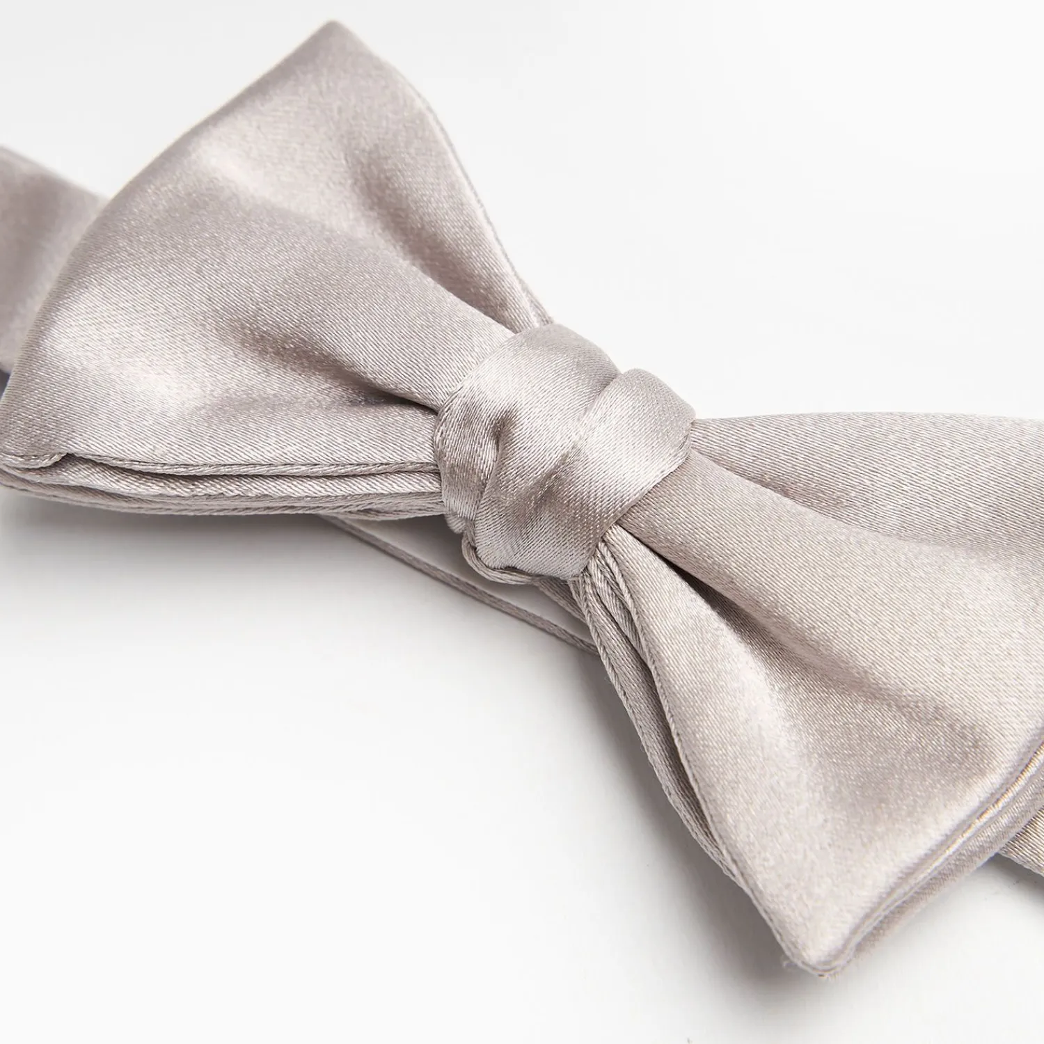 Light Grey Pre-Knotted Silk Satin Bowtie - Solid Color>E.Marinella Hot