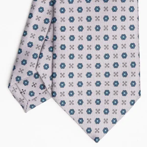 Light Grey Sartorial Classic Silk Tie Small Flower Pattern>E.Marinella Flash Sale
