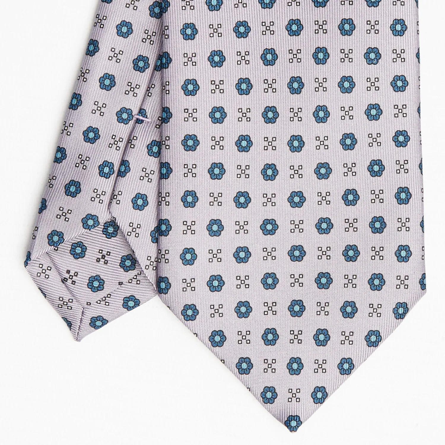 Light Grey Sartorial Classic Silk Tie Small Flower Pattern>E.Marinella Flash Sale