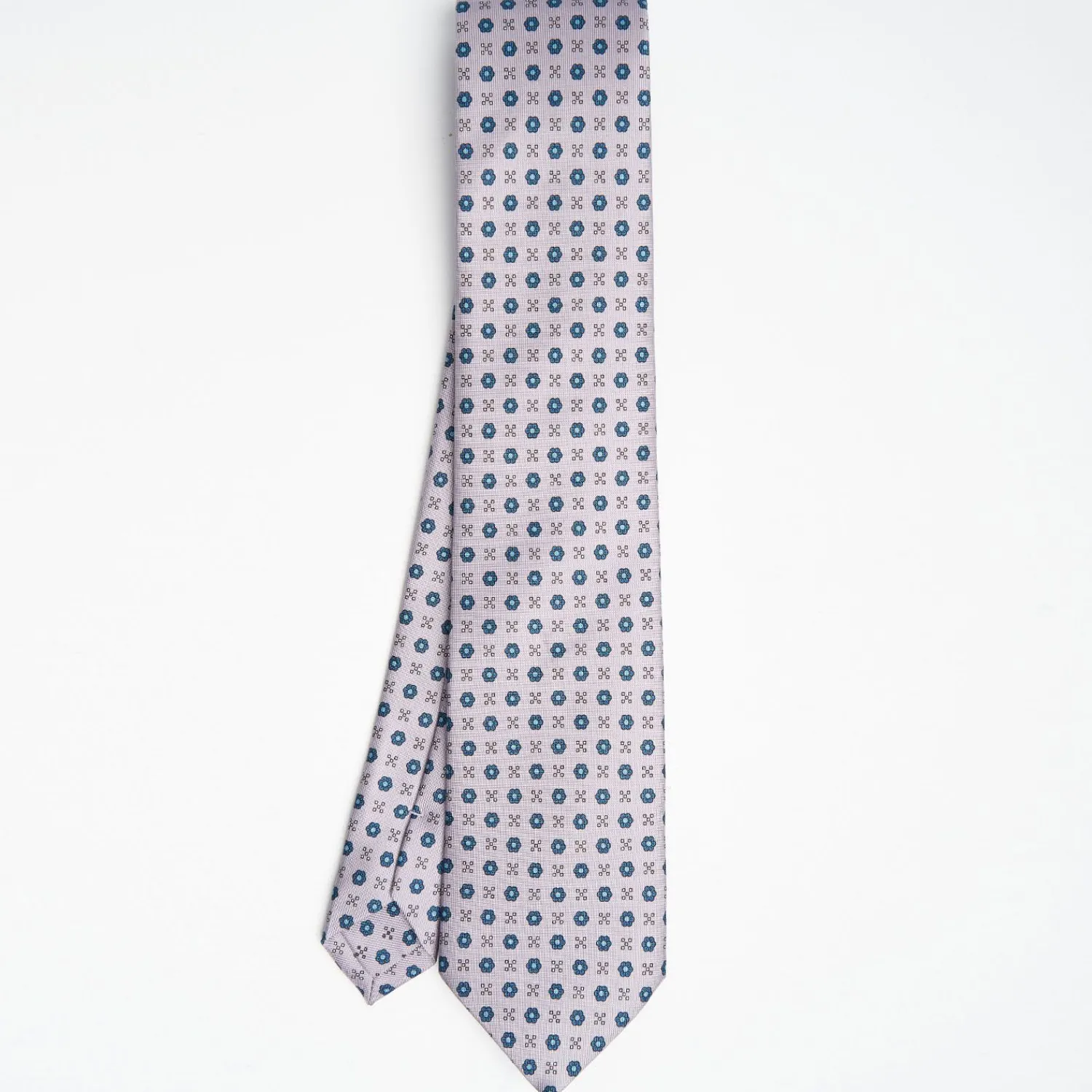 Light Grey Sartorial Classic Silk Tie Small Flower Pattern>E.Marinella Flash Sale