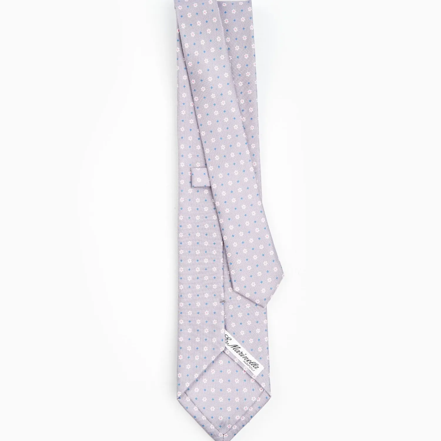 Light Grey Sartorial Classic Silk Tie - Small Flower Pattern>E.Marinella Discount
