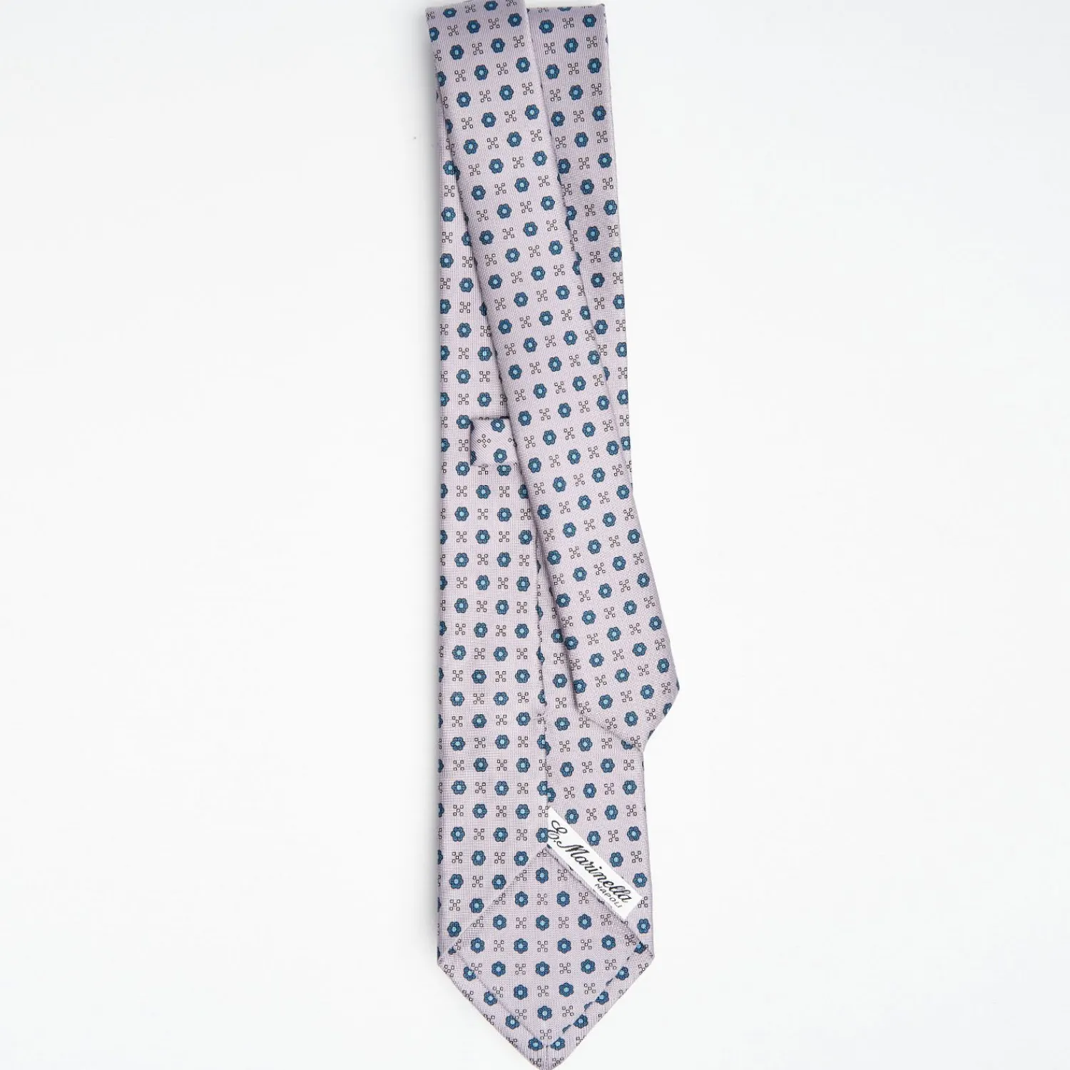 Light Grey Sartorial Classic Silk Tie Small Flower Pattern>E.Marinella Flash Sale