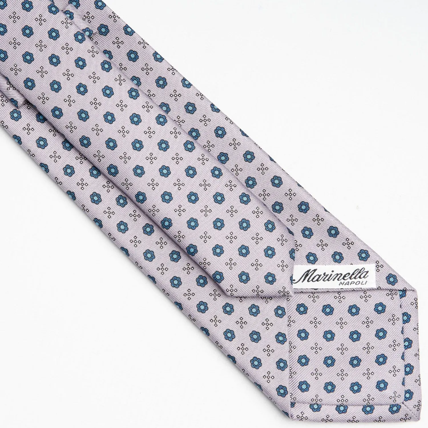 Light Grey Sartorial Classic Silk Tie Small Flower Pattern>E.Marinella Flash Sale