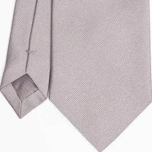 Light Grey Sartorial Jacquard Silk Tie - Solid Color>E.Marinella Discount