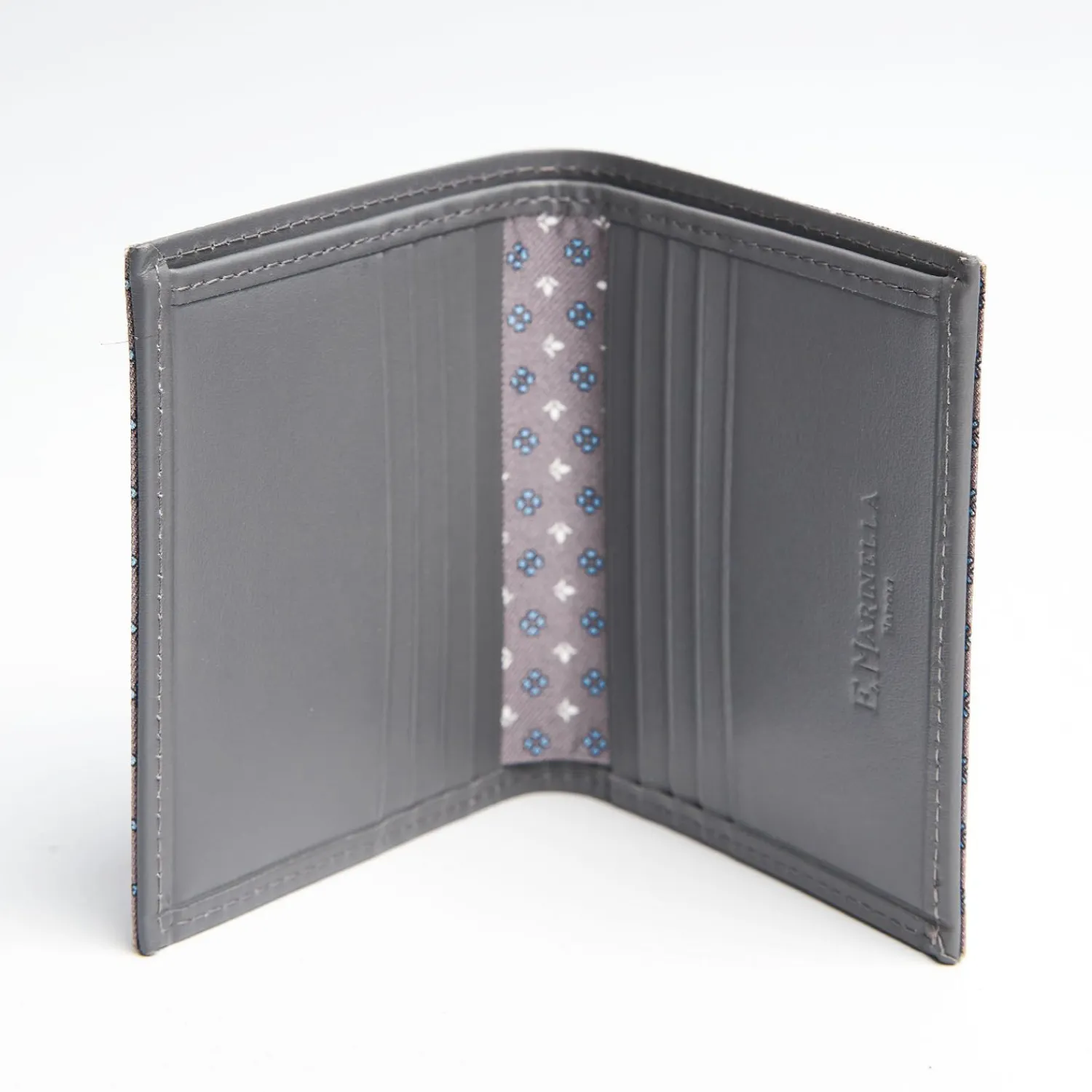 Light Grey Small Wallet In Silk And Leather>E.Marinella Discount