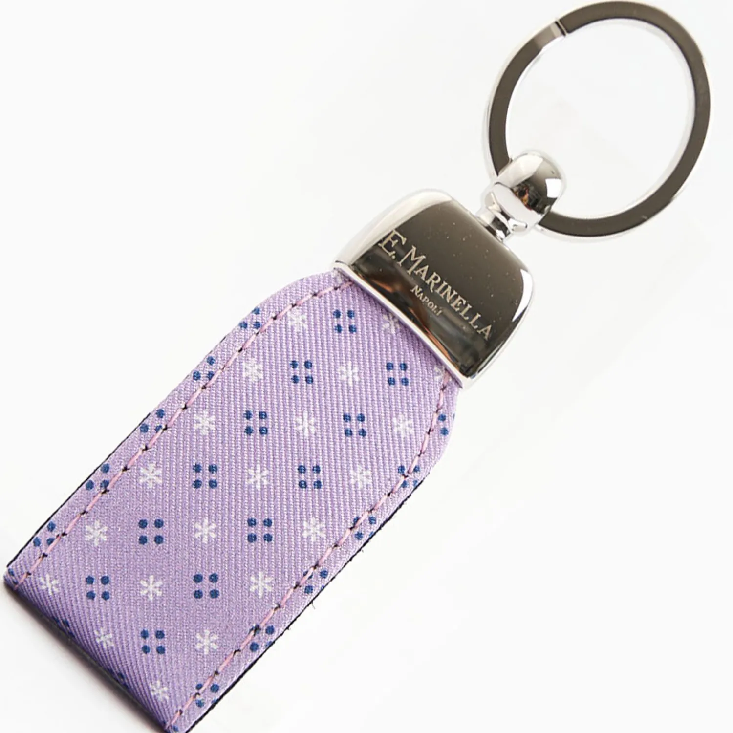 Lilac Keyfob In Silk And Leather>E.Marinella Flash Sale