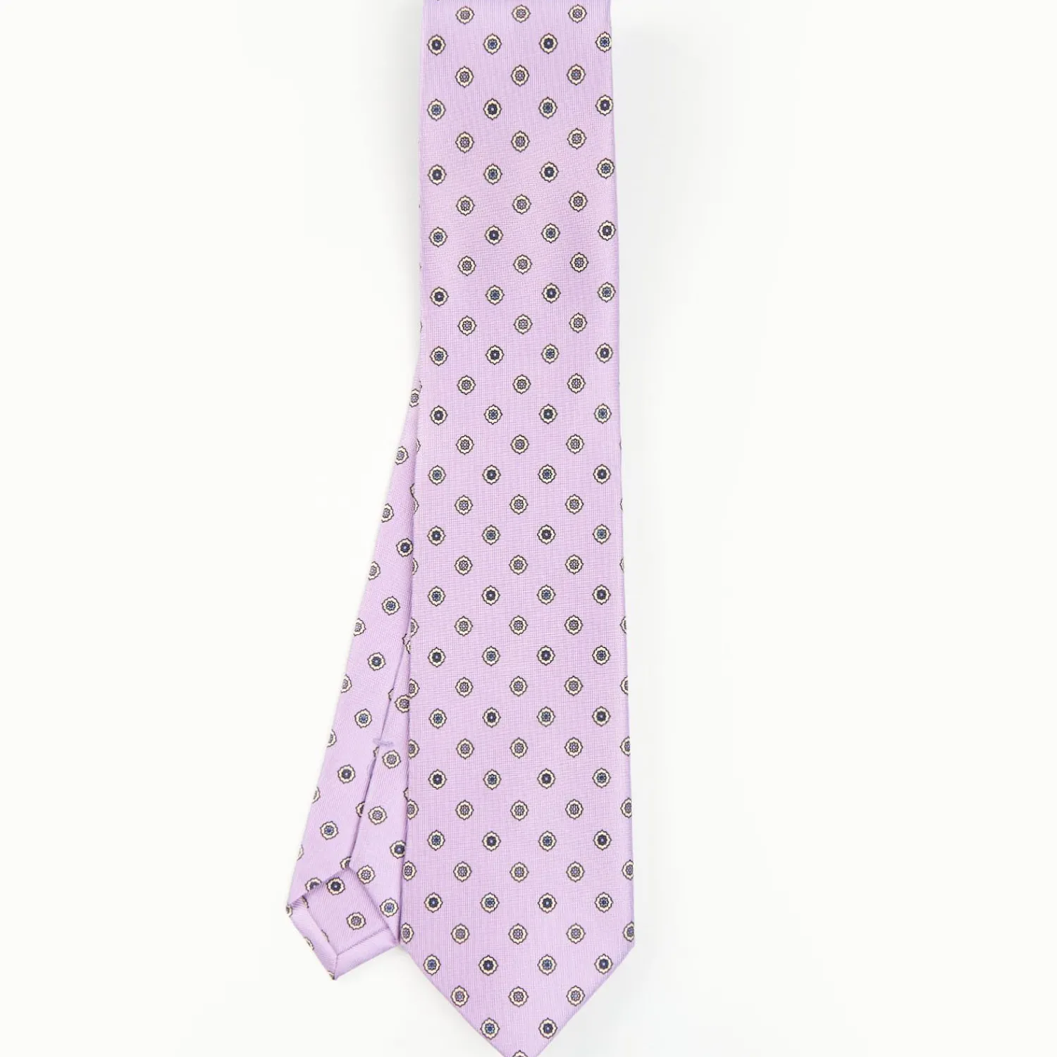 Lilac Sartorial Classic Silk Tie - Large Flower Pattern>E.Marinella Fashion