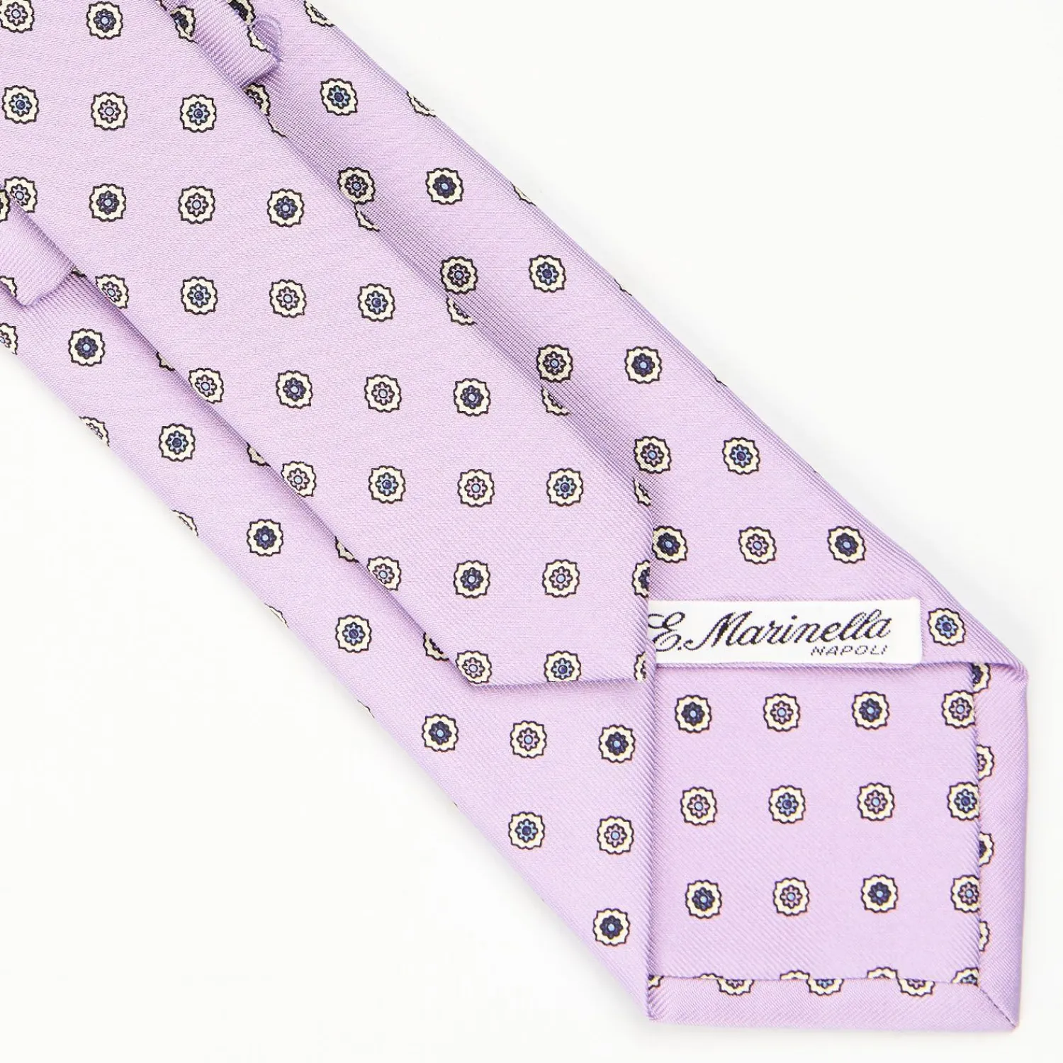 Lilac Sartorial Classic Silk Tie - Large Flower Pattern>E.Marinella Fashion