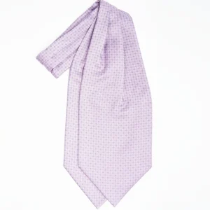 Lilac Silk Ascot Tie - Small Flower Designs>E.Marinella Cheap