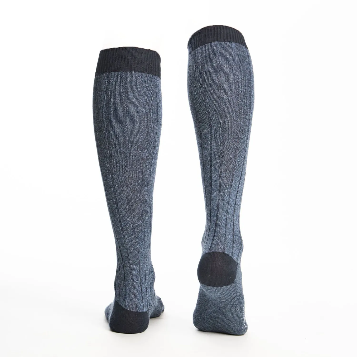 Long Bicolor Powder Blue Cotton Socks - Solid Color>E.Marinella Shop