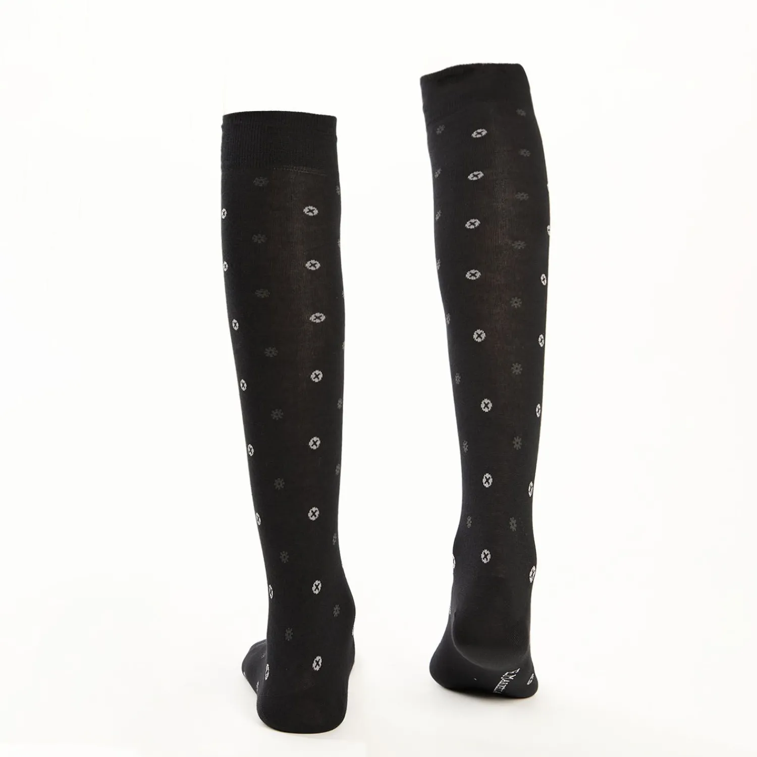 Long Black Cotton Socks - Small Flower Pattern>E.Marinella Cheap