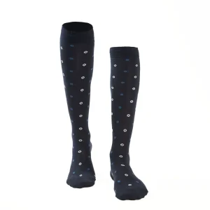 Long Blue Cotton Socks - Small Flower Pattern>E.Marinella Sale