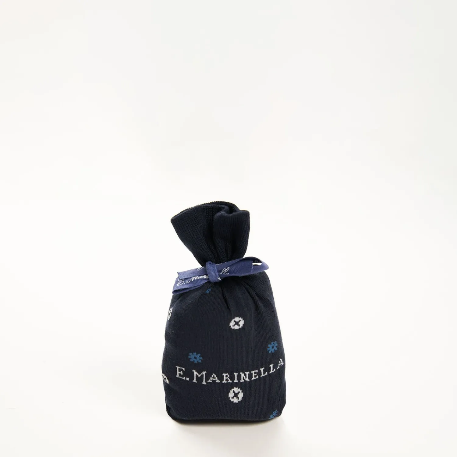 Long Blue Cotton Socks - Small Flower Pattern>E.Marinella Sale