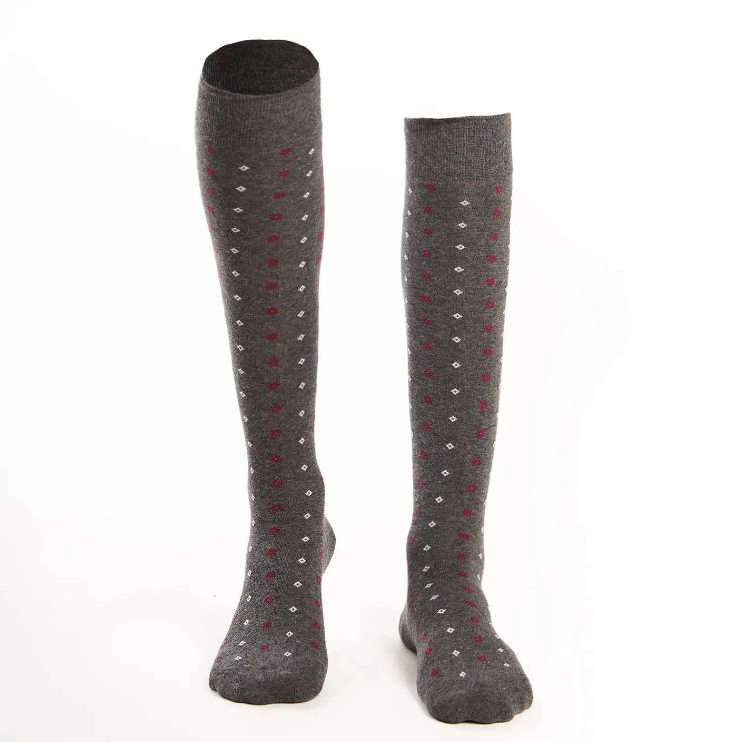 Long Grey Cotton Socks Small Flower Pattern>E.Marinella Sale