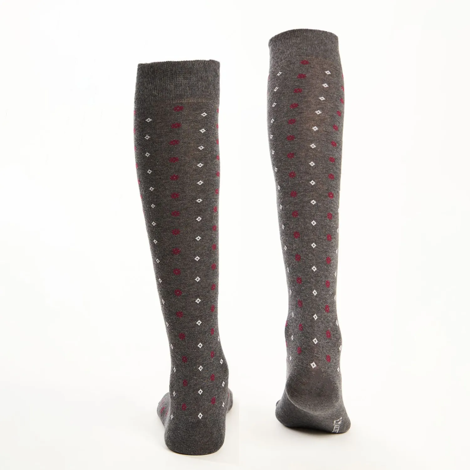 Long Grey Cotton Socks Small Flower Pattern>E.Marinella Sale