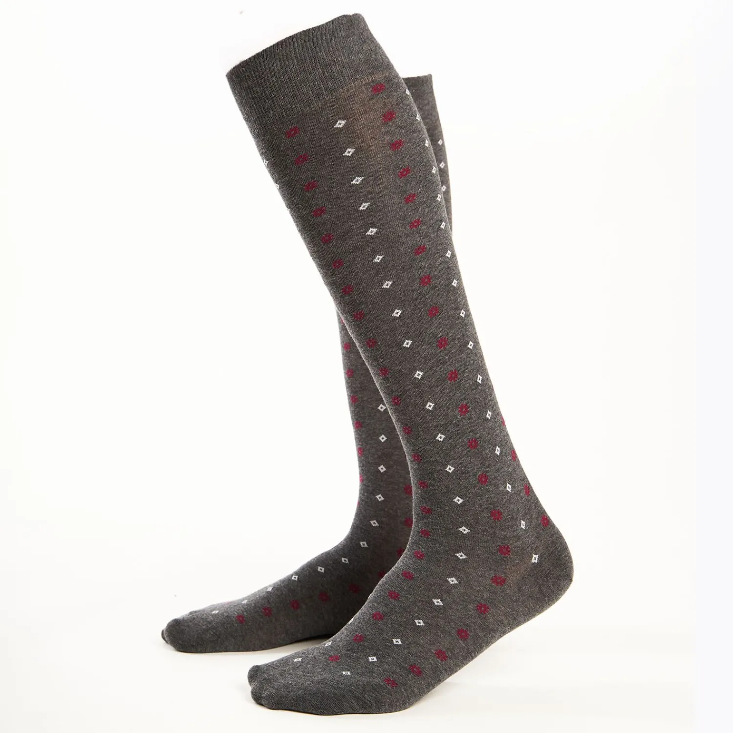 Long Grey Cotton Socks Small Flower Pattern>E.Marinella Sale