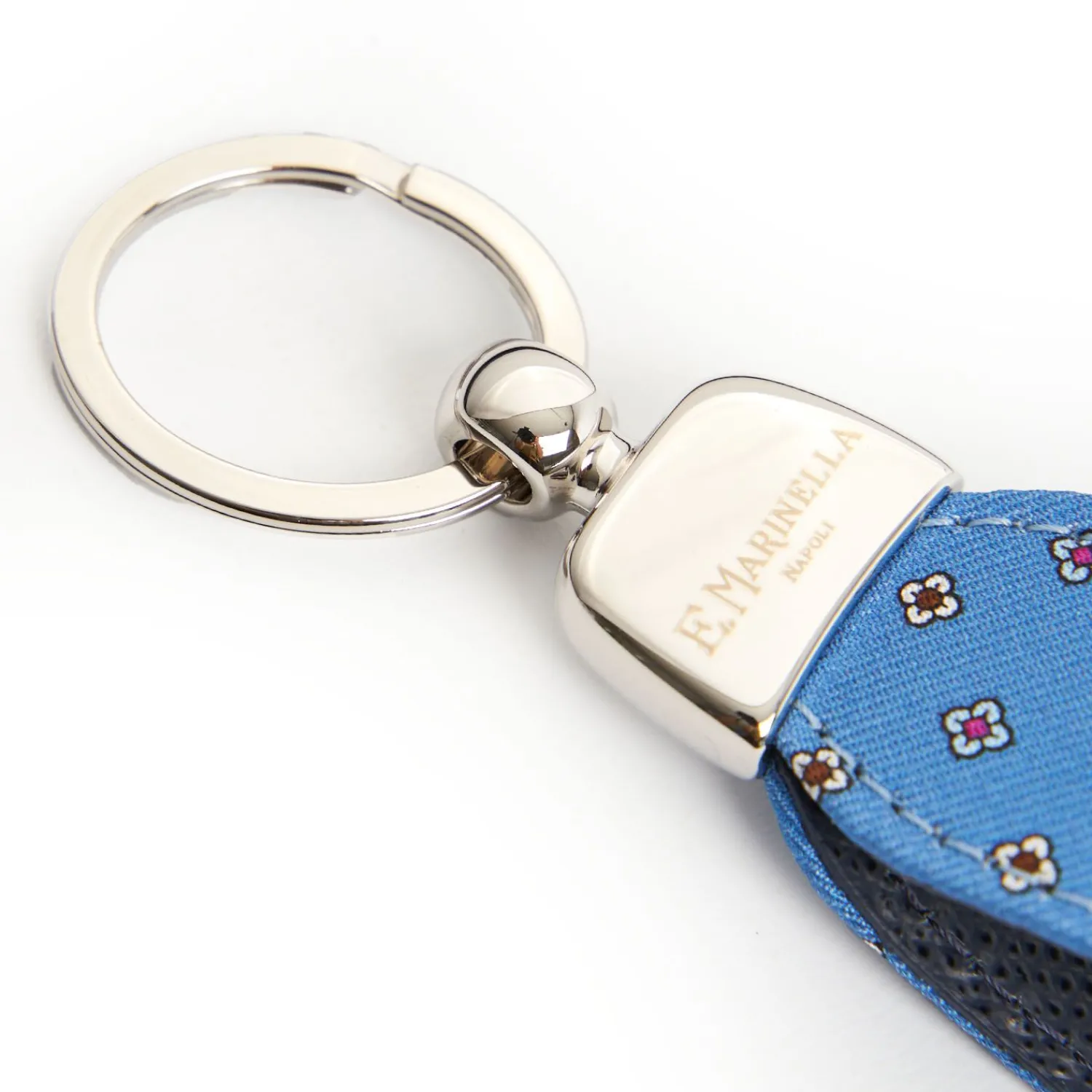 Mid Blue Keyfob In Silk And Leather>E.Marinella Hot