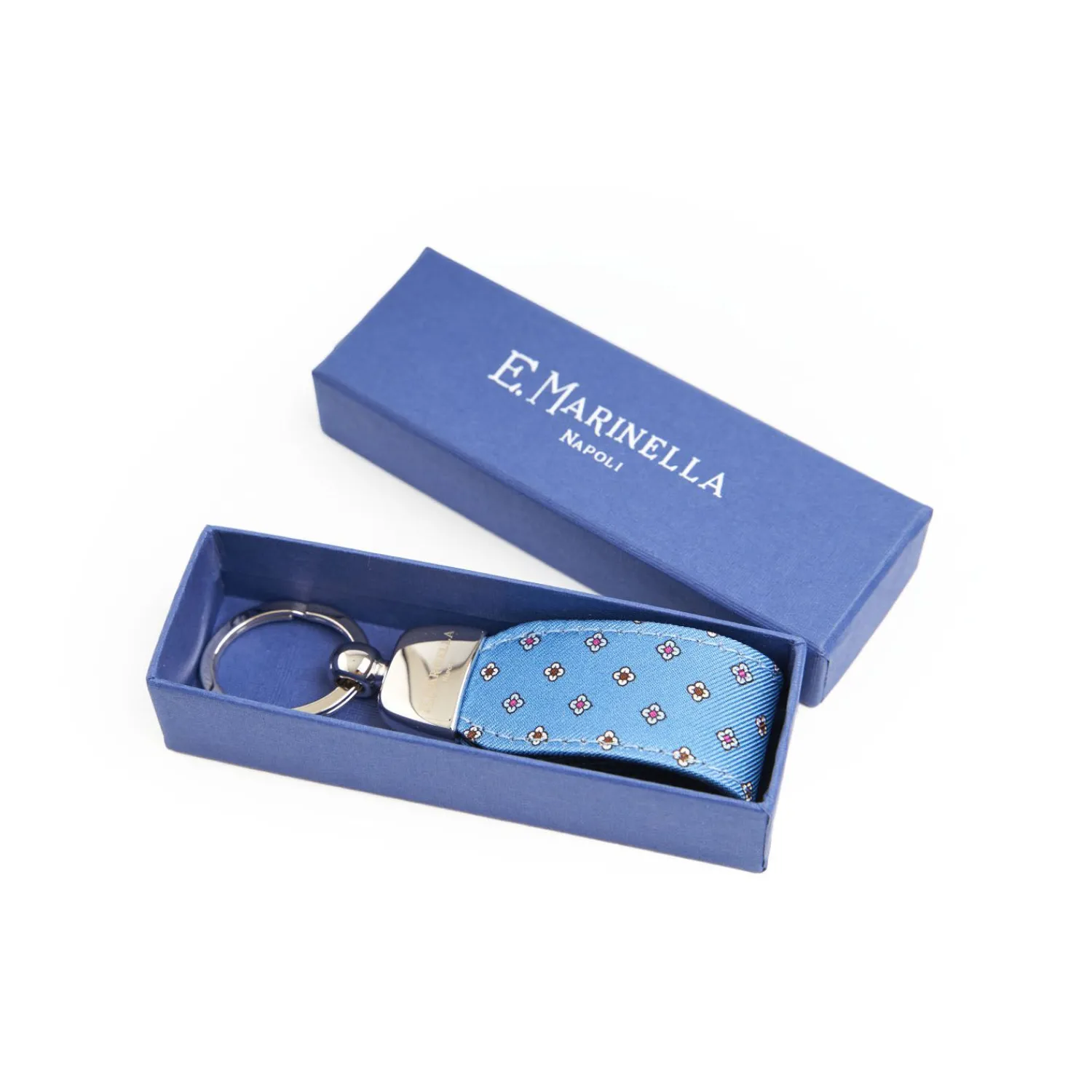 Mid Blue Keyfob In Silk And Leather>E.Marinella Hot