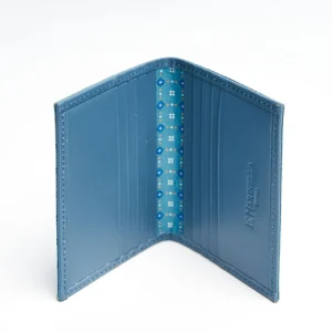 Mid Blue Leather Folding Card Holder - 10 Compartments>E.Marinella Best Sale