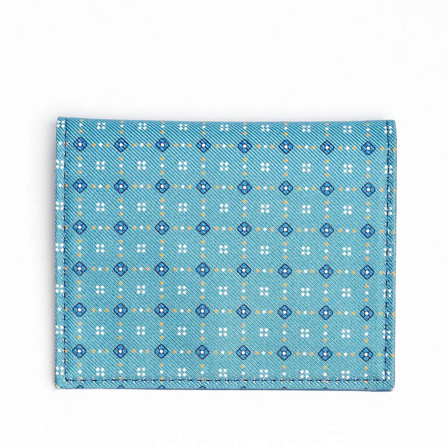 Mid Blue Leather Folding Card Holder - 10 Compartments>E.Marinella Best Sale