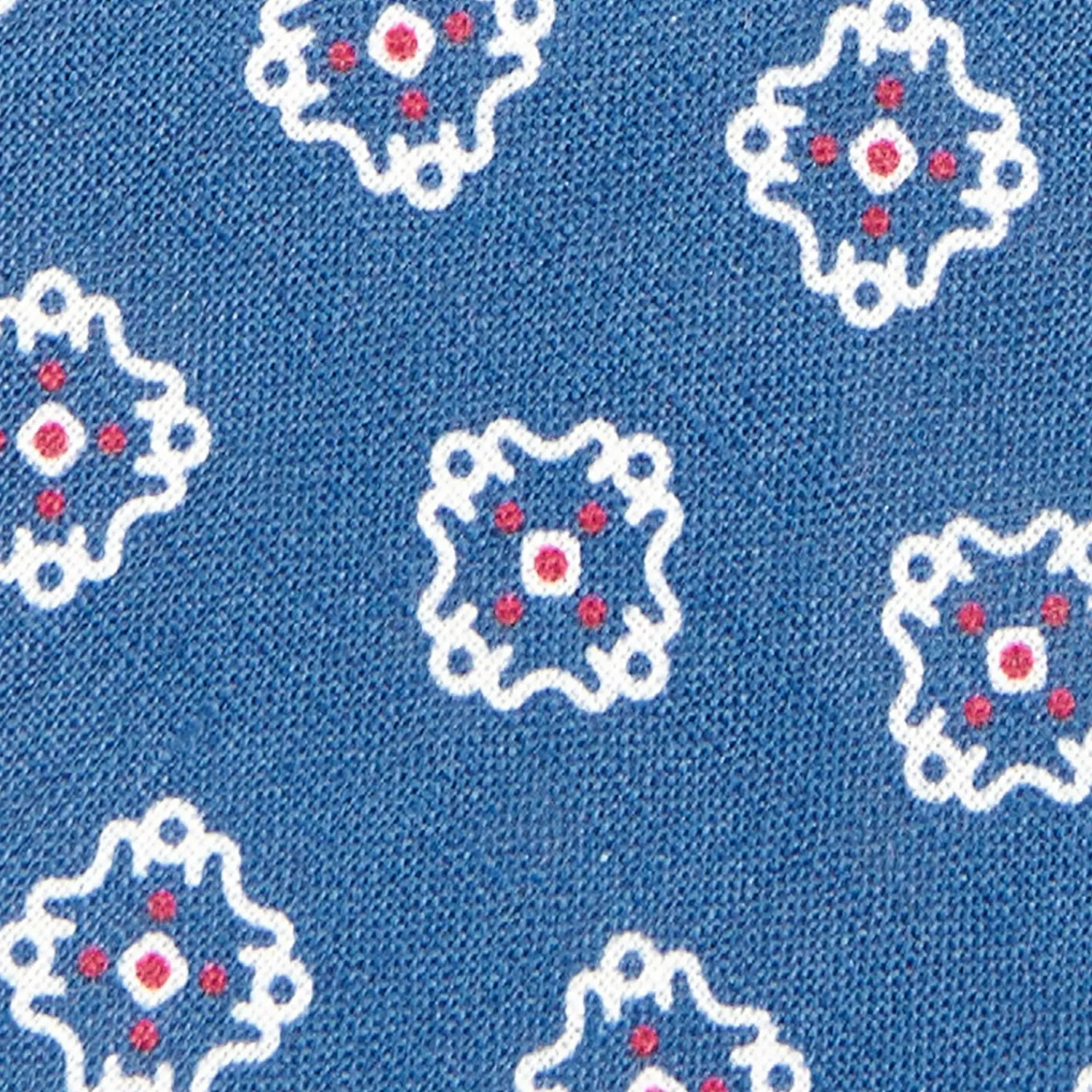 Mid Blue Sartorial Linen Tie - Large Flower Pattern>E.Marinella Best Sale