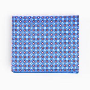 Mid Blue Small Wallet In Silk And Leather>E.Marinella New