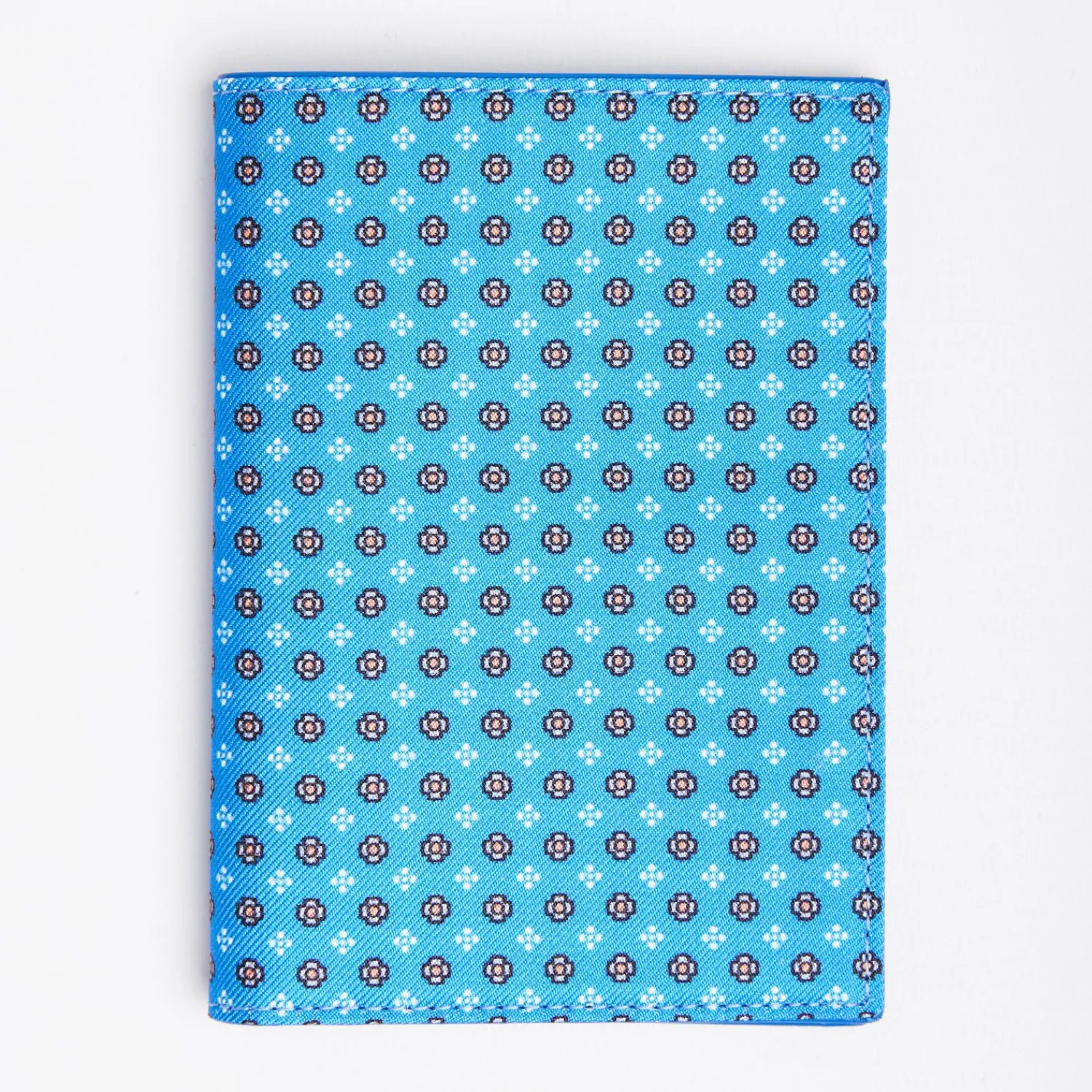 Mid Blue Vertical Wallet In Silk And Leather>E.Marinella Best Sale